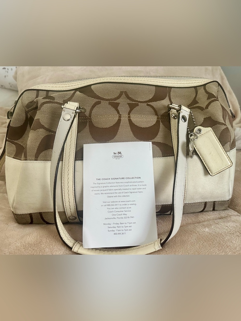Authentic Coach Signature Canvas Satchel – Style F13551